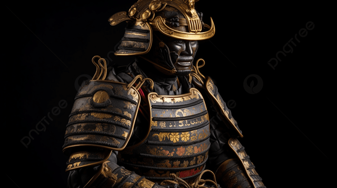 pngtree-samurai-in-gold-suit-is-on-a-black-background-picture-image_2466649