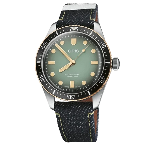 oris-x-momotaro-automatic-watch-green-dial-denim-bracelet-40-mm