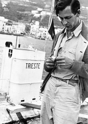 Jacques-Piccard-with-Rolex-Deep-Sea-Special-in-hand-1953
