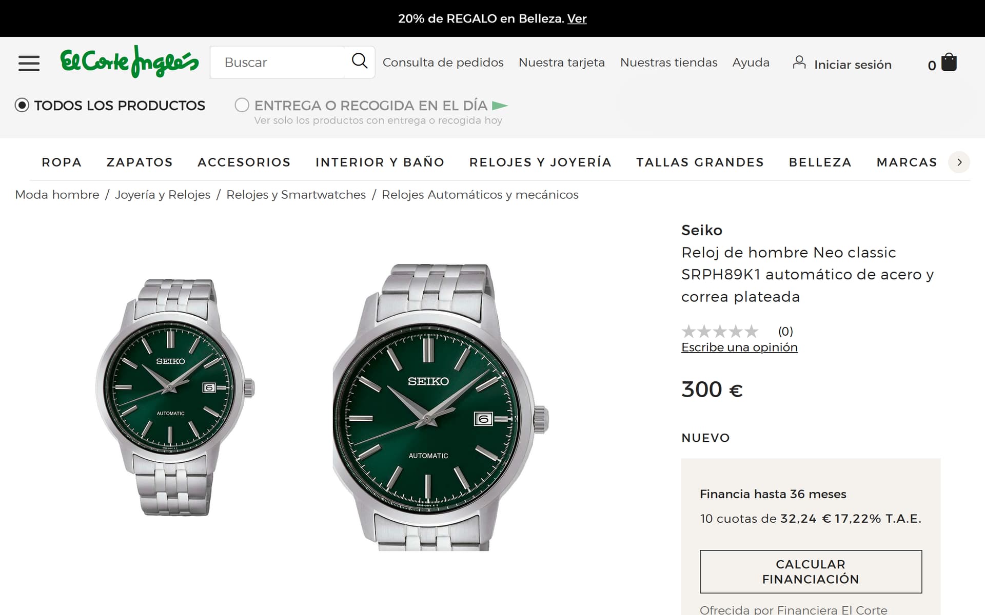 Seiko presage el corte ingles online