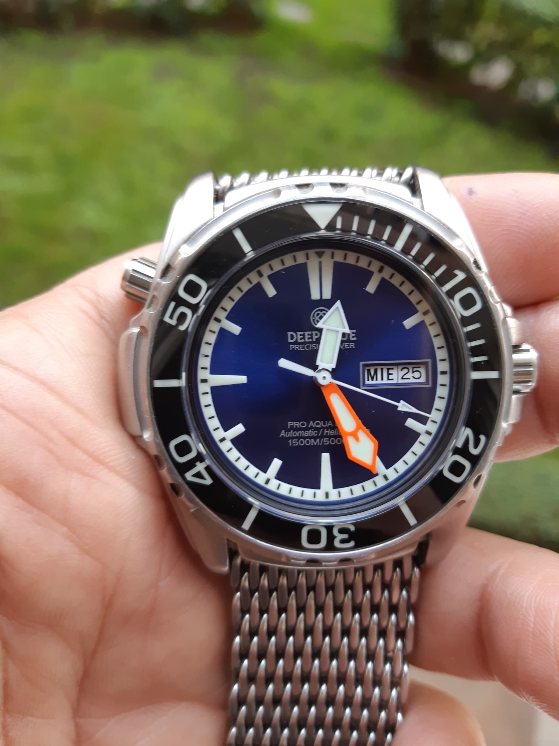 VENDIDO Deep Blue Pro Aqua 1500 esfera azul Mercado de relojes HdR